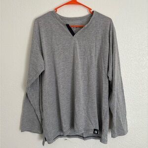 The White Company London V Neck Shirt Grey Long Sleeve Classic Preppy Men’s Sz M